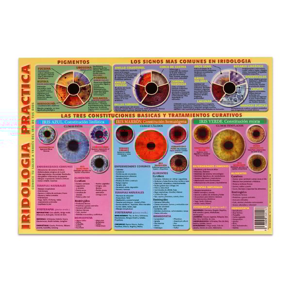 Lâmina de iridología prática (Medidas: 30 x 21 cm)